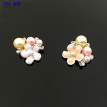 10pcs 18mm Fashion Alloy Pearl Crystal Rhinestone Flowers Connectors Charm For Jewelry Making Accessories 2024 - buy cheap