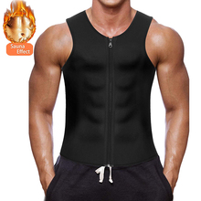 Colete de neoprene masculino para treino de cintura, espartilho modelador de corpo para homens, regata com zíper, sauna, emagrecimento, camisa de treino para homens 2024 - compre barato