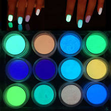 1 Box Luminous Nail Glitter Powder Neon Phosphor nail Dust Fluorescence pigment powder glow in the dark powder 12 Color 2019 2024 - buy cheap