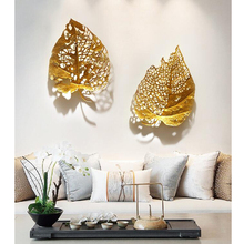 American Wrought Iron Gold Leaf Wall Hanging Crafts Wall Decoration Home Livingroom Office Porch 3D Wall Stciker Mural Ornaments 2024 - buy cheap