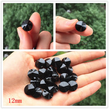 Botones de piedras preciosas de cristal negro de alta calidad, botones de costura para camisa, botones de cristal para prendas de vestir, accesorios de costura de 12mm, 20 piezas 2024 - compra barato