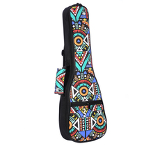 Alça dupla mão folk ukulele transportar saco de algodão acolchoado caso para ukulele guitarra peças acessórios, azul-graffiti 2024 - compre barato