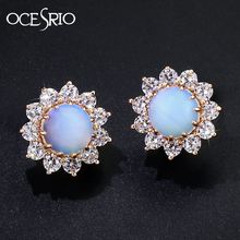 OCESRIO Brand New White Opal Earrings Cubic Zirconia Flower 585 Gold Dangle Earrings Gold Hanging Earrings for Women ers-j77 2024 - buy cheap