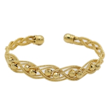 Vintage Mesh Beads Cuff Bangle Yellow Gold Filled Womens Bangle Bracelet Gift 2024 - buy cheap