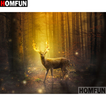 HOMFUN Full Square/Round Drill 5D DIY Diamond Painting "Animal deer" Embroidery Cross Stitch 5D Home Decor Gift A15582 2024 - buy cheap