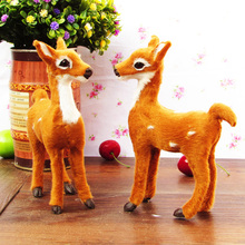 a pair of cute small creative simulation deer toys handicraft deer dolls gift about 16x4x12cm 1675 2024 - buy cheap