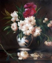 Pintura al óleo de flores clásicas pintadas A mano, artes de lienzo para pared, peonías en un jarrón de Edouard Manet, pintura sin marco de alta calidad 2024 - compra barato