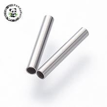 Cuentas de tubo de acero inoxidable 304 para fabricación de joyería DIY, 10mm, 15mm, 25mm, Color acero inoxidable, agujero de 1,5mm de espesor: 1mm,500 unids/lote 2024 - compra barato