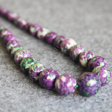T8285 New 6-14mm Flowers Purple Turkey Stone beads chalcedony Necklace,Fashion charming women jewelry wholesale 2024 - buy cheap