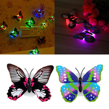 2019 NEW DIY 3D LED Glowing Night Light Butterfly Sticker Art Design Mural Home Wall Decal 2024 - buy cheap