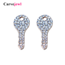 Carvejewl lovely small stud earrings crystal rhinestone cute key shape Korea design earrings for women girl student gift jewelry 2024 - buy cheap