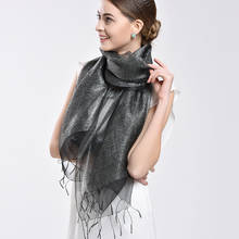 Eugen Yarn Scarf Double Layer Silk Scarf Long Scarf Gold Thread Tassel Fashion Shawl Spring and Autumn Ladies 2024 - buy cheap