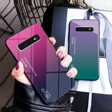 For Samsung Galaxy S10 Plus Case Luxury Hard Tempered Glass Gradient Protective Back Cover case For smsung Galaxy S10 lite 2024 - buy cheap
