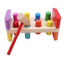 Pounding Bench Colorful Wooden Kids Preschool Baby Striking Beat Toy with Hammer 2024 - buy cheap