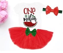 Customize girl first watermelon birthday Newborn infant bodysuit onepiece Tutu Dress romper Outfit Sets baby shower party gifts 2024 - buy cheap