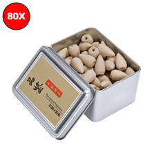 80Pcs Box Packed Backflow Incense Cones Natural Aroma Sandalwood Reflux Incense for Tea House Meditation Colored Smoke 2024 - buy cheap