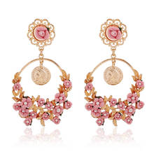 2020 New Arrival Fashion Brand Vintage Drop Earring Jewelry Baroque Wind Rose Flower Branch Dangle Earrings for Women1E415 2024 - buy cheap