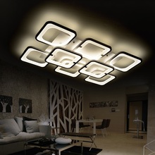 Новый акриловый светодиодный потолочный светильник прямоугольная/квадратная гостиная спальня лампа Внутреннее освещение потолочный светильник 110-240 В 2024 - купить недорого
