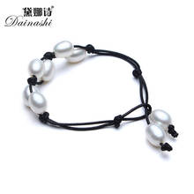 wholesale price 8-9cm drop pearl charm male bracelet  top quality  100% natural freshwater pearl bracelet in gift box for women 2024 - buy cheap