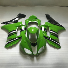 Kit de carenado ABS para motocicleta KAWASAKI Ninja ZX6R 636 07 08 ZX 6R 2007 2008 zx6r 07 08, juego de carenados verde y negro + 7 regalos KT14 2024 - compra barato