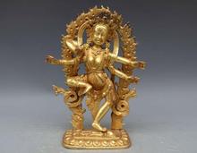 Estátua do budismo kwan-yin curtido de quatro guerras, bronze e cobre dourado 2024 - compre barato