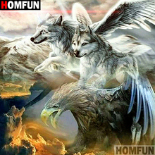 Homfun Full Square/Round Drill 5D DIY Diamond Painting "Animal wolf eagle" 3D Embroidery Cross Stitch Home Decor Gift A11839 2024 - buy cheap