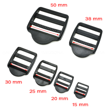 Ladder Lock Slider Plastic Buckles Backpack Straps Webbin 15mm-50mm Black 2024 - buy cheap