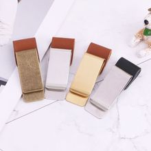 Handmade Leather Stainless Steel Pen Holder Clip Journal Notebook Paper Folder 2024 - buy cheap