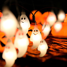 10 luces LED de cadena para decoración de Halloween, calabazas/fantasma/araña/cráneo, lámpara LED para Halloween, suministros de decoración para fiestas y habitaciones 2024 - compra barato
