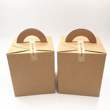 20pcs Kraft Paper Brown Handmade Cake Packing Box, Wedding Party Favor DIY Candy Cookies Gift Boxes, Portable cake paper box 2024 - buy cheap