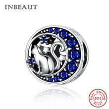 INBEAUT-Cuentas de circonia cúbica para pulsera, abalorios de circonita redonda azul, Plata de Ley 925 100% auténtica, cola de gallo, hada de la gatos, estrellado, apto para regalo de marca 2024 - compra barato