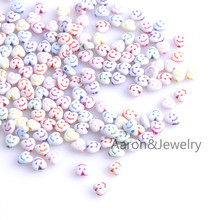 200Pcs 7mm Mixed Acrylic smile Face Heart Spacer Loose Beads For jewelry Findings YKL0334 2024 - buy cheap