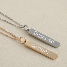 Gargantilha com nome personalizado, colar com pingente de letra e barra, joias personalizadas para mulheres 2024 - compre barato
