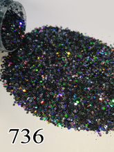 1 Jar/Box 10ml Around 5g Black Holographic Laser Glitter Shiny Nail Glitter Powder for Gel Nail Art Chrome Pigment 736 704 735 2024 - купить недорого