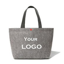 Bolsas de fieltro de lana para compras, bolsas de mano ecológicas con impresión de logotipo, regalo personalizado, venta al por mayor, 500 Uds./lote 2024 - compra barato