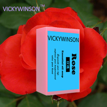 Vickywinson óleo essencial de ervas 100% natural de rosa, óleo clareador de pele, sabonete rosa artesanal 50g 2024 - compre barato