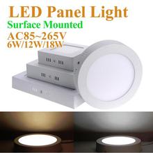Round Square Surface Mounted LED panel light 6W 12W 18W 24W 180 Degree SMD2835 AC220V LED Ceiling Lights with driver 2024 - buy cheap
