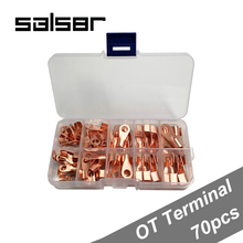 70PCS/BOX Red Copper Circular Splice Naked lugs Open Electrical Wire Cable Ring Terminal OT-10A 20A 30A 40A 50A 2024 - buy cheap