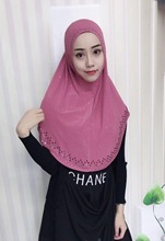 Hijab musulmán con diamantes de imitación, pañuelo amira islámico, envío gratis, gran oferta, H1216 2024 - compra barato