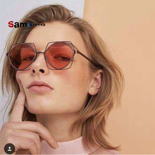 Samjune 2018 Модные мужские солнцезащитные очки Классические женские брендовые дизайнерские металлические Квадратные Солнцезащитные очки UV400 2024 - купить недорого