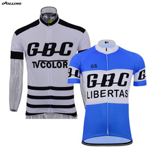 Maillot de ciclismo clásico Retro, blanco, azul, Pro Team, camisetas personalizadas Orolling, 2 elegir 2024 - compra barato