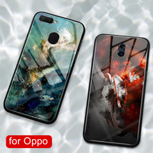 For Oppo R11 case glass back anime art girl cover case for Oppo R9 R9S R11 R11S Plus R17 R15 F9 Pro Find X A7X Reno glass cover 2024 - buy cheap