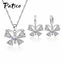 Big Pendant Jewelry Sets For Wedding Bridal 925 Sterling Silver Necklace+ Hoop Earrings Sets Animal Butterfly African 2024 - buy cheap