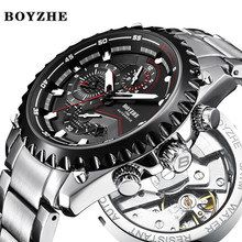 BOYZHE 2020 New Men Automatic Mechanical Watch Waterproof Sport Luxury Brand Watch Men Stainless Steel Watches Relogio Masculino 2024 - buy cheap