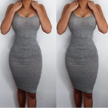 New Women Bandage Bodycon Sleeveless Slim Evening Sexy Party Mini Dress 2024 - buy cheap