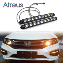 Atreus 2X Car LED Day Light For Ford focus 2 3 Honda civic Toyota corolla volvo accessories DRL fog lamp Yellow Turn Signals 12V 2024 - buy cheap