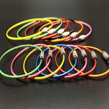 100Pcs Colorful Screw Locking Stainless Steel Wire Keychain Cable Rope Key Holder Keyring Key Chain Rings Cable Outdoor Keychain 2024 - buy cheap