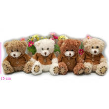 wholesale 15CM mini teddy bear stuffed patch bear plush toy Christmas gifts 4pcs/lot High quality 4 colors to choose 2024 - buy cheap