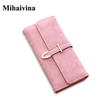 Mihaivina Women Long Wallets Letter Standard Hasp Money Purse Fashion Style Female Card Holder Synthetic Leather Clutch Bags 2024 - buy cheap