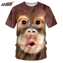 UJWI 2019 Men's T Shirt 3D Printed Animal Monkey tshirt Short Sleeve Funny Design Casual Tops Tees Male Summer T-shirt 5XL 2024 - buy cheap